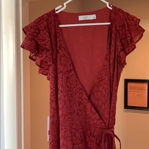Rust colored wrap dress
